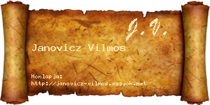 Janovicz Vilmos névjegykártya